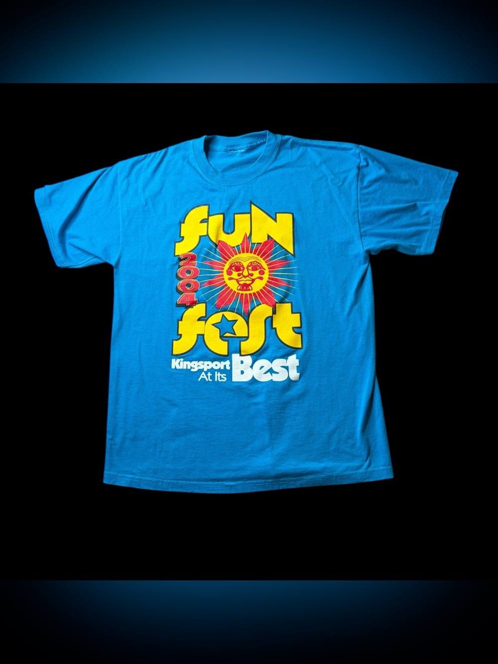 Vintage 2004 Kingsport Funfest Graphic Blue T-Shirt Sz S